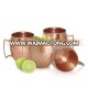 Hot sale 16oz Classic Hammered Barrel Style authentic solid unlined Copper Moscow mule mugs with Riveted Leak-Proof Handle